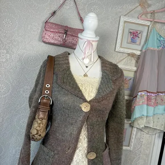 vintage cozy multi colored layering cardigan - Picture 5 of 7